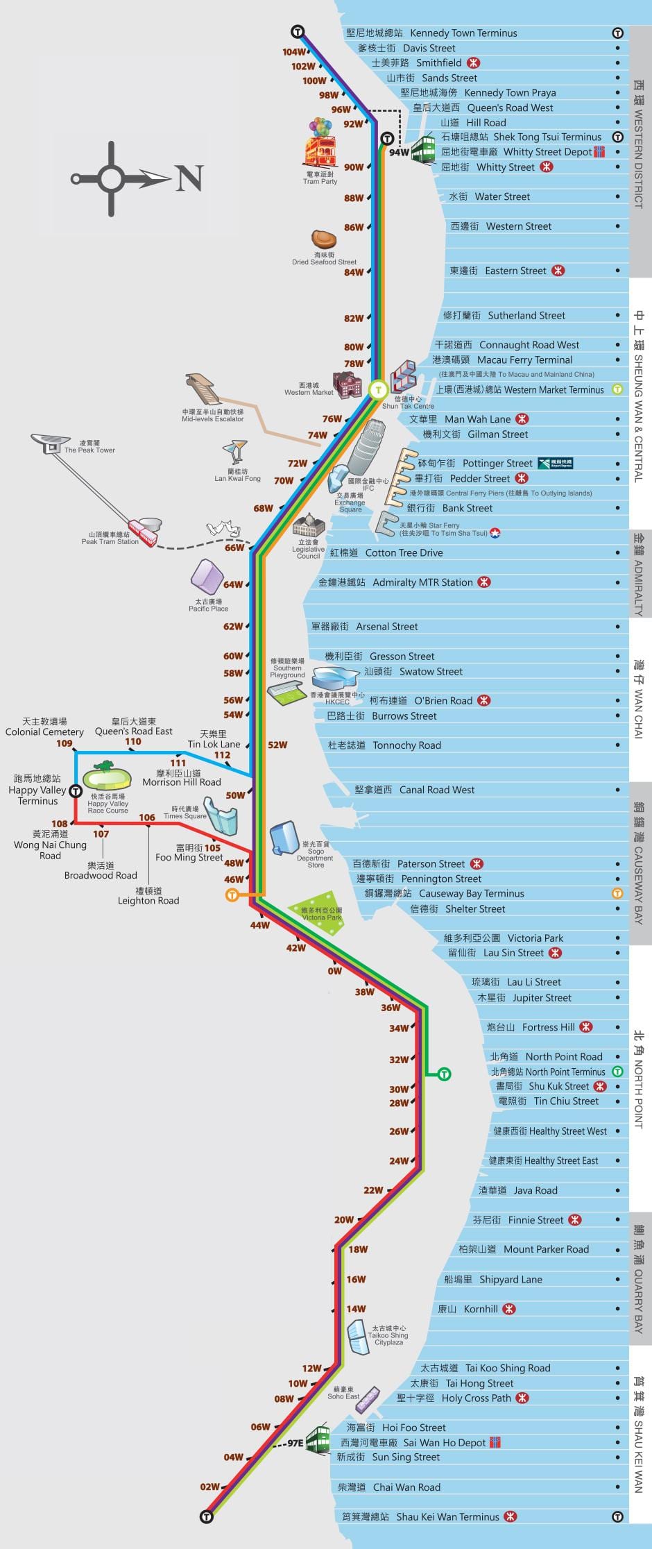 香港丁丁路地図
