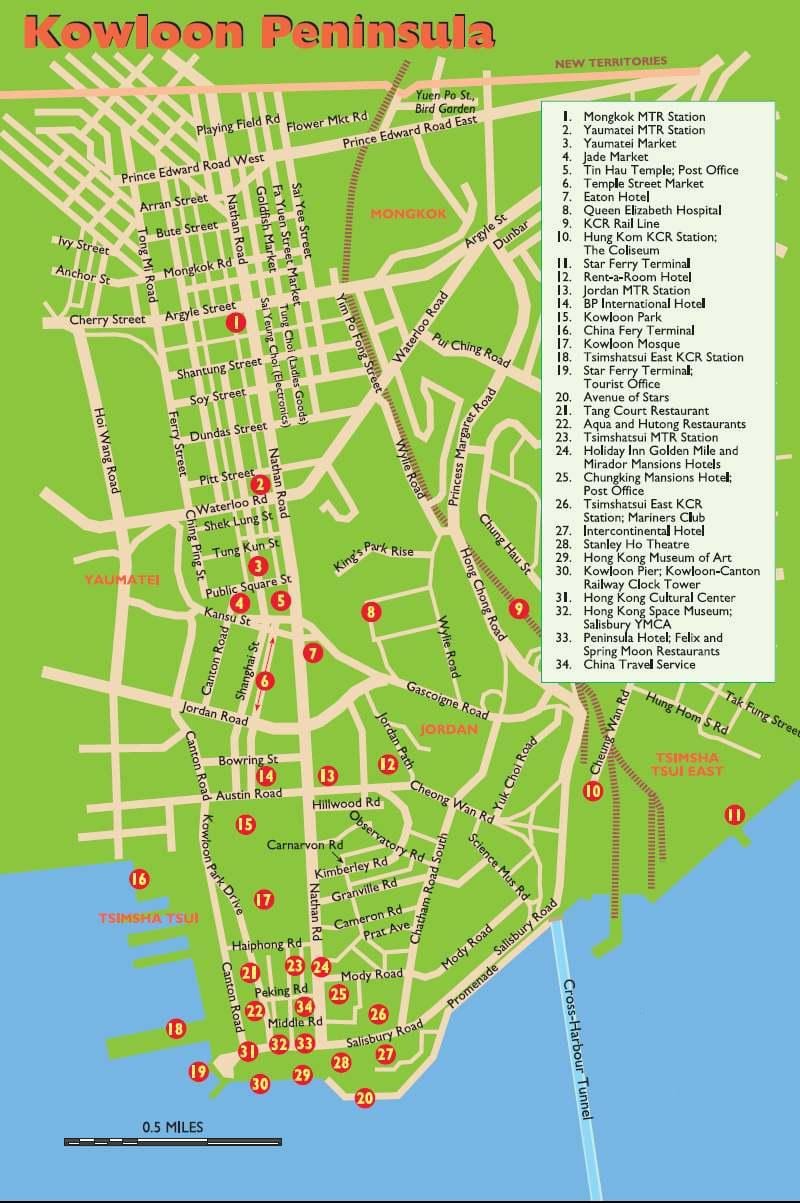 九龍の見所地図