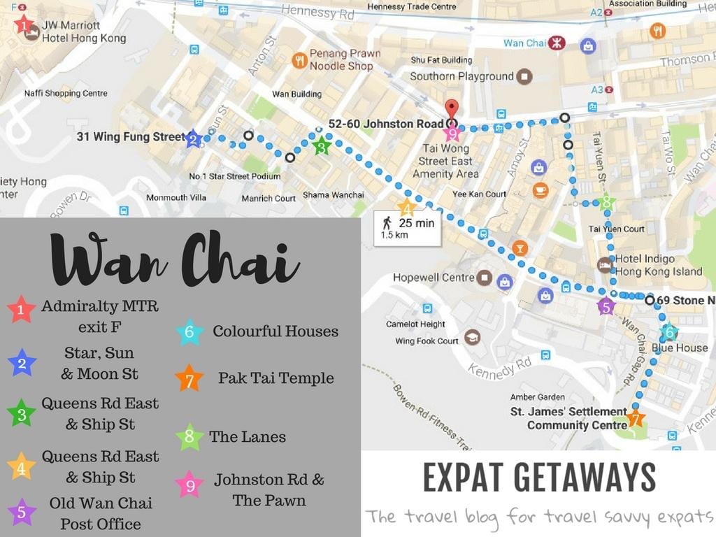 香港の灣仔地図
