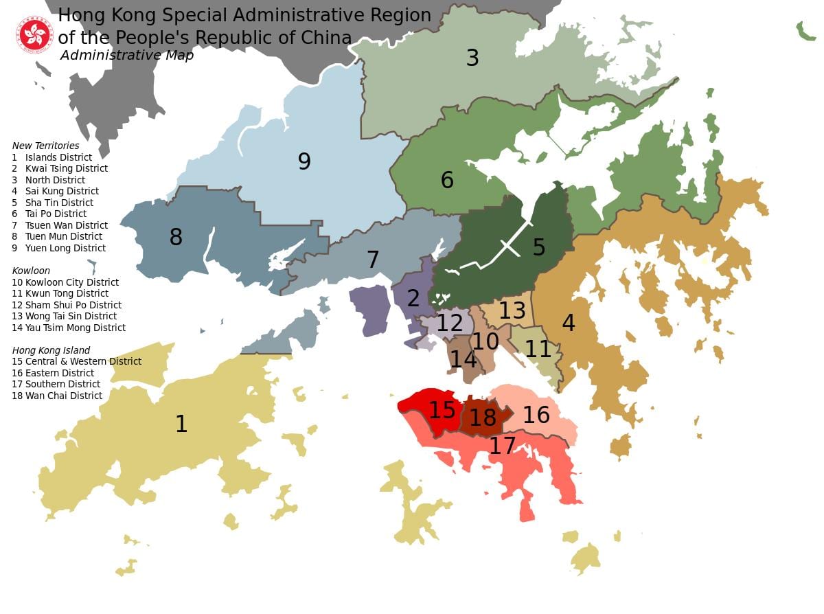 地図香港の街