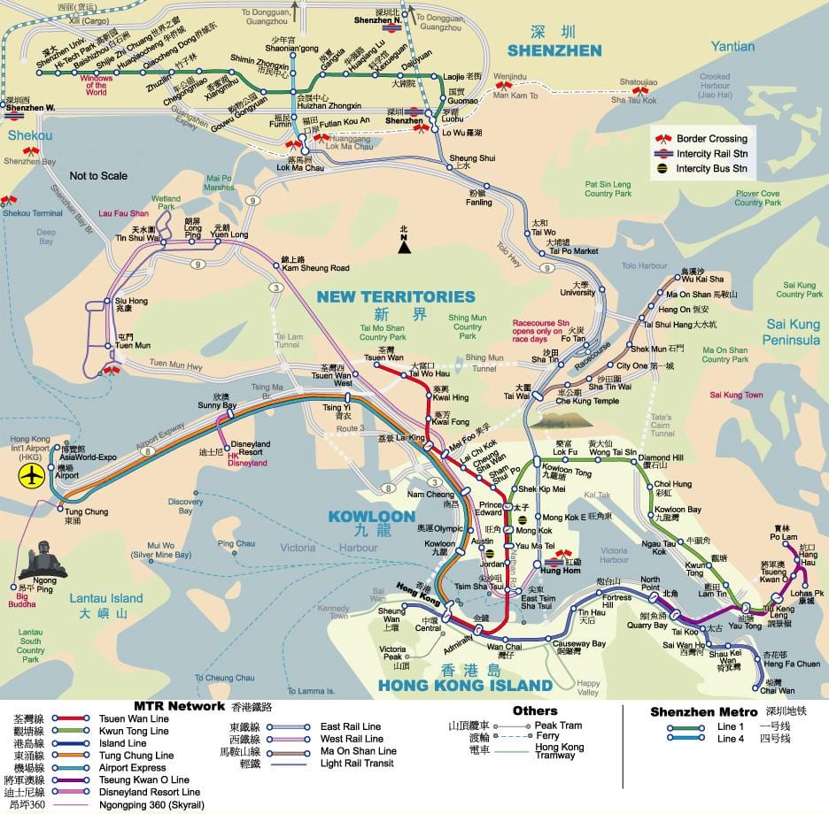 香港地下の地図