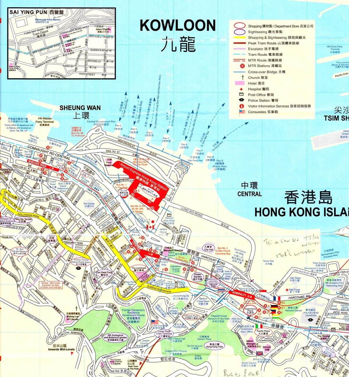 港香港の地図