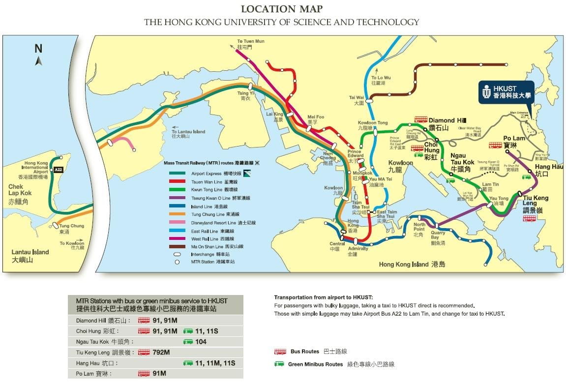 香港大学の地図