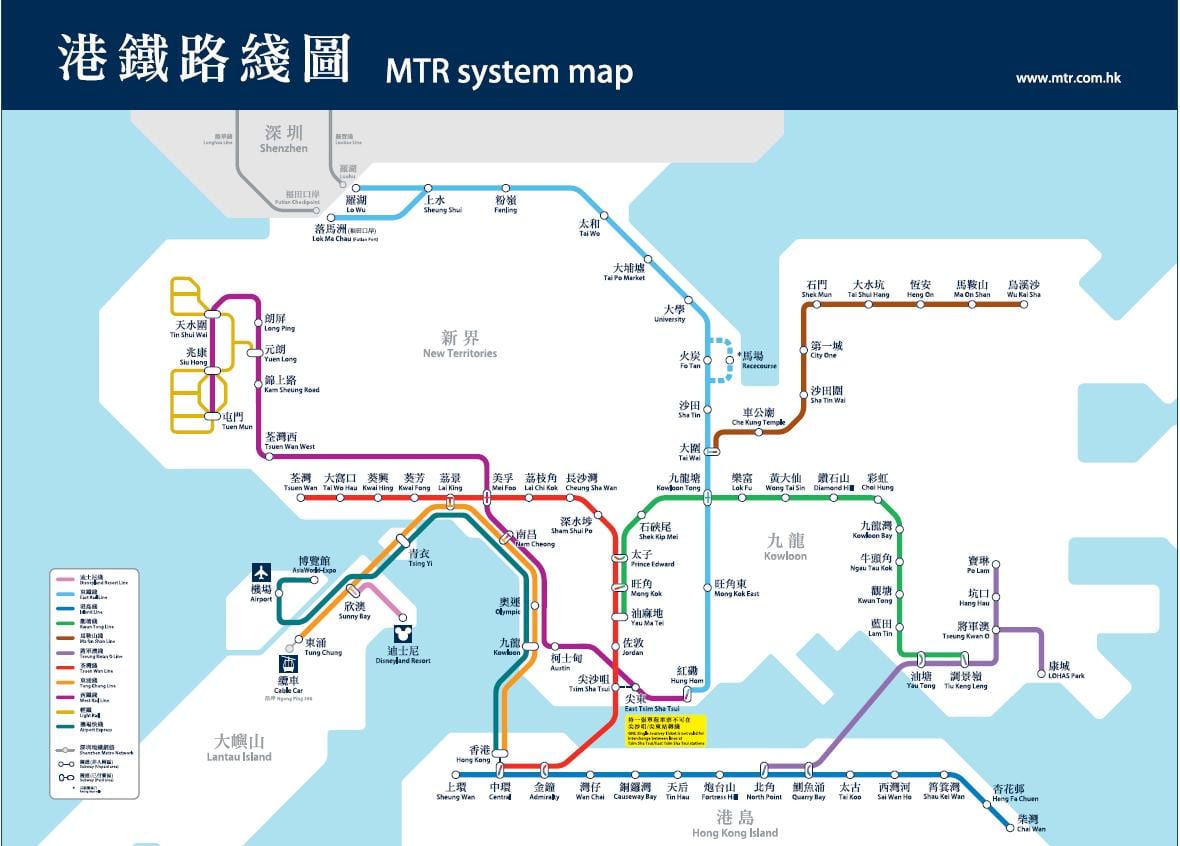 香港の地図