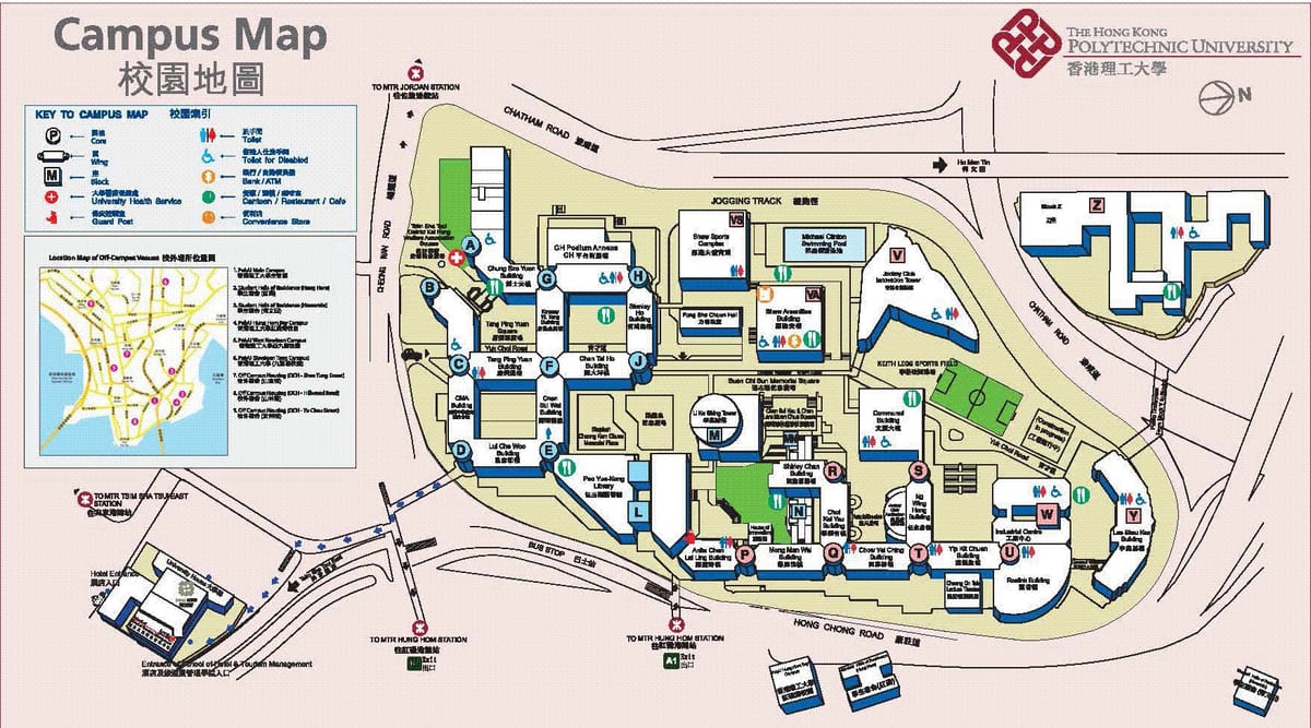 地図の香港理工大学