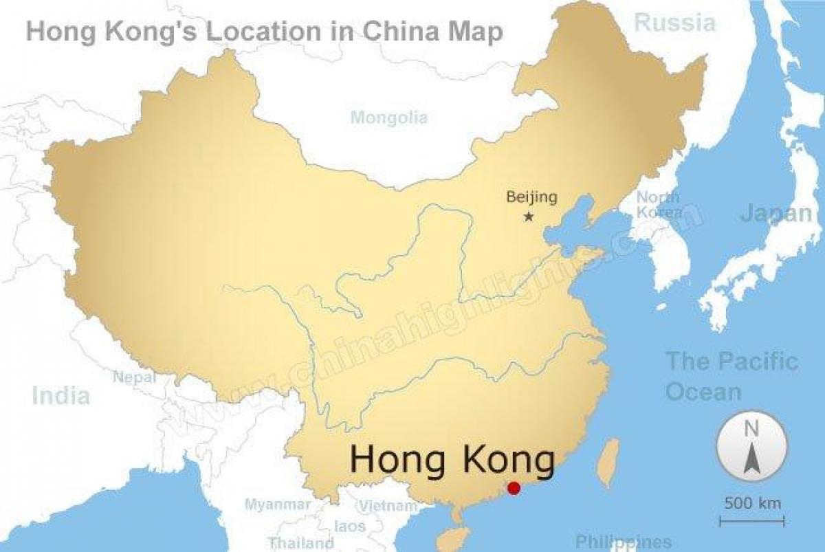地図の中国-香港