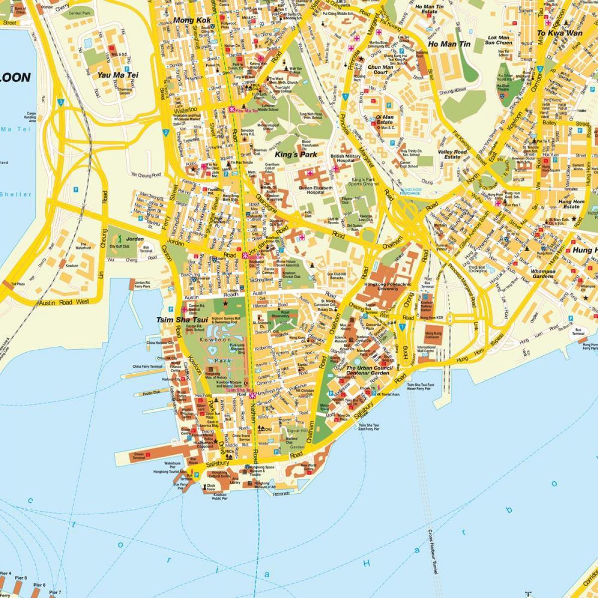 地図の九龍香港