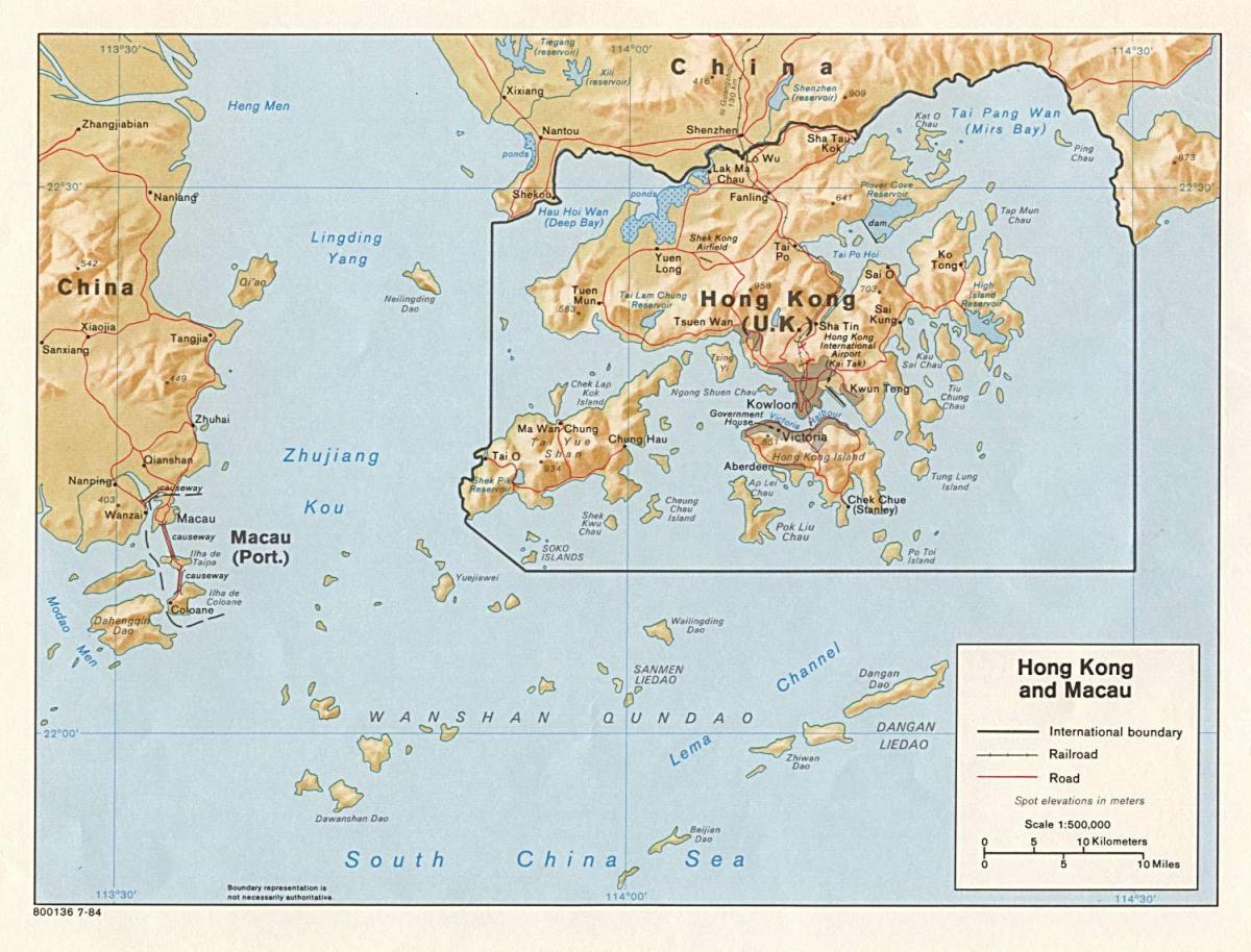 地図の香港-マカオ