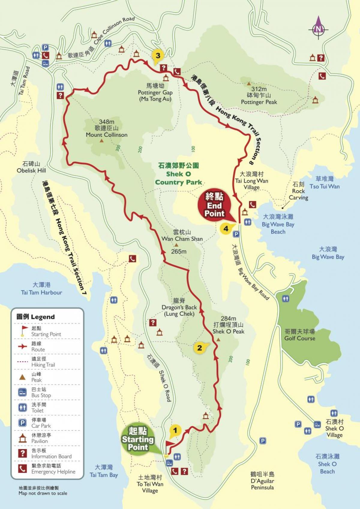 ハイキング地図香港
