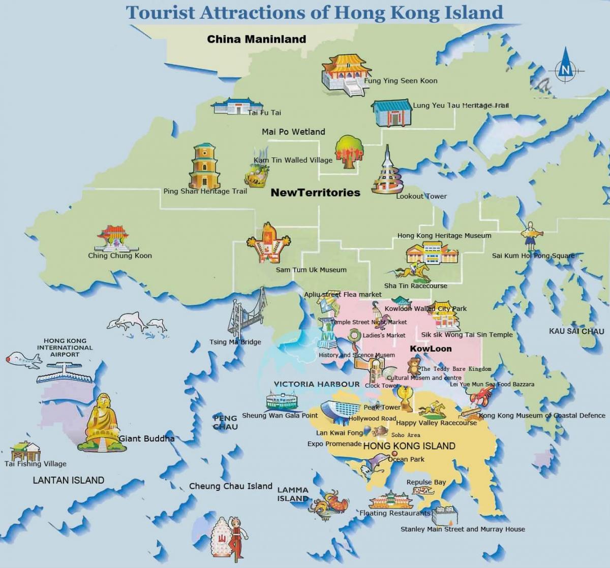香港ツアーの地図