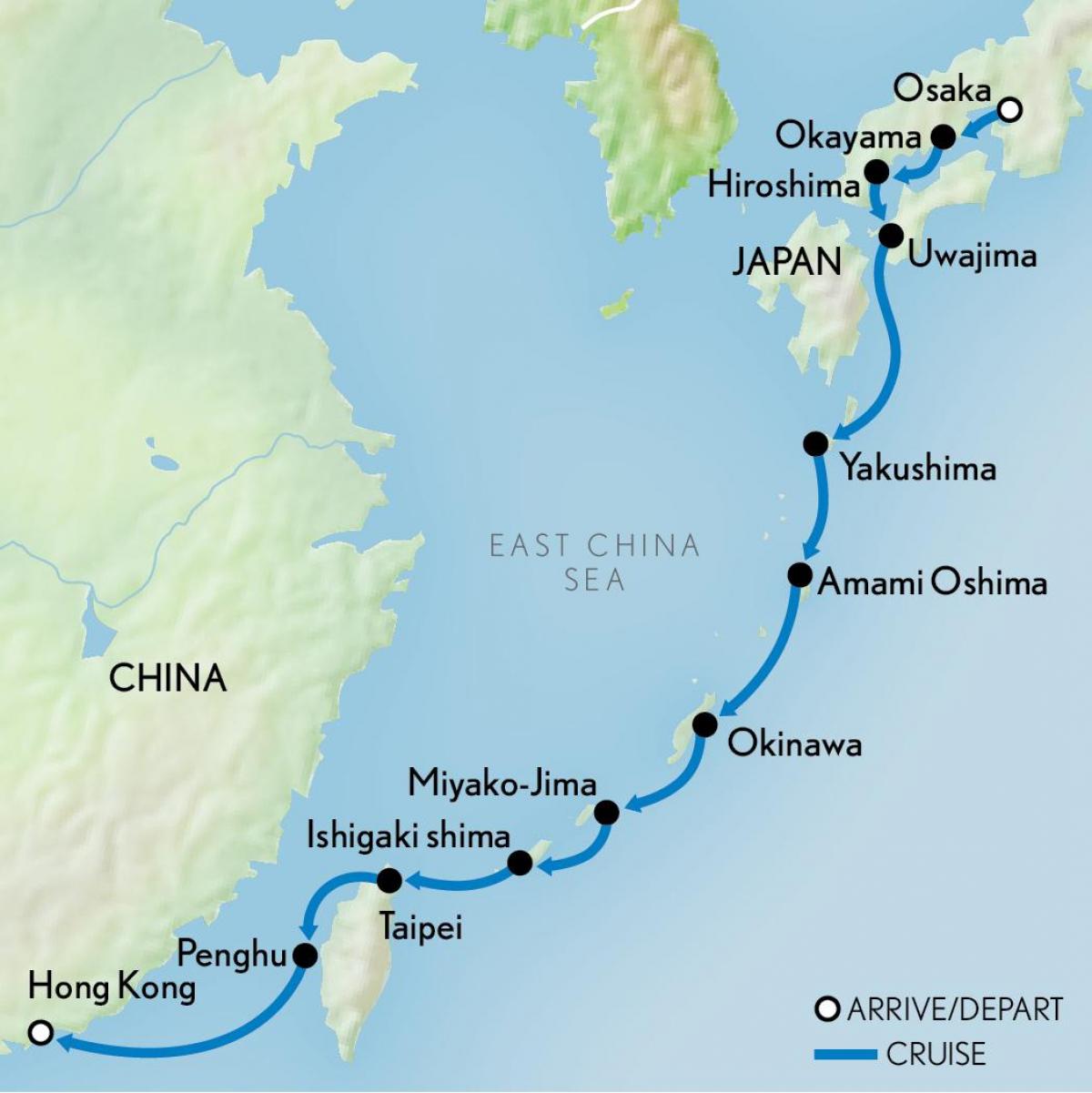 地図の香港-日本