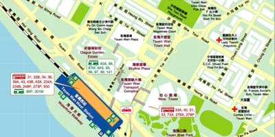 ツェンワン西駅地図