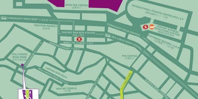 地図のハリウッド香港道路