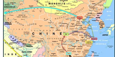 上海、香港の地図