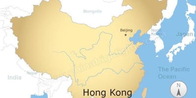 地図の中国-香港