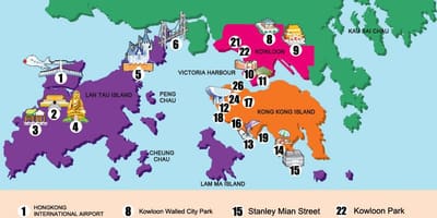 地図の新しいテリトリー香港