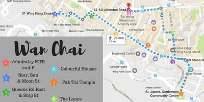 香港の灣仔地図