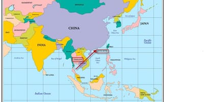 香港にアジアの地図