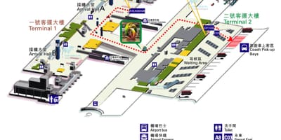 地図香港の空港