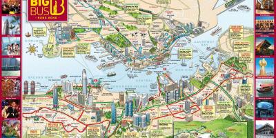 香港ビッグバスツアーの地図