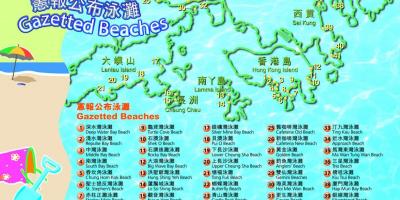 地図香港のビーチ